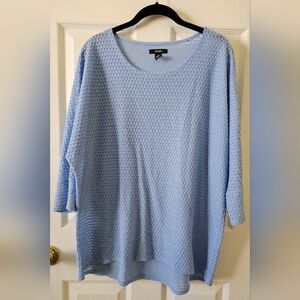 Alfani Light Blue Textured Tunic Top, Size XL